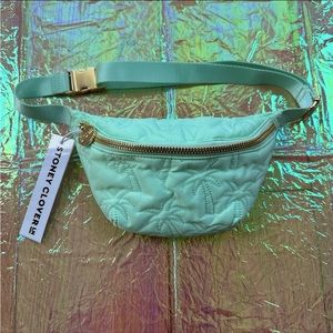 🆕 Stoney Clover Lane Puffy Out of Office Quilted Palm Trees Nylon Fanny Pack